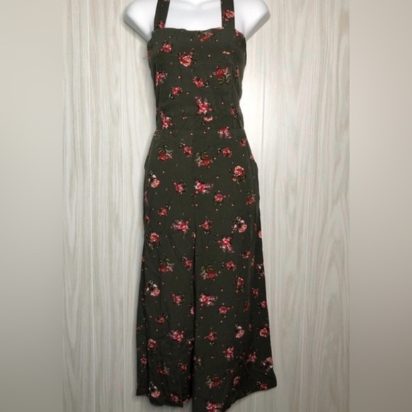 Xhilaration Olive Floral Jumpsuit xl - Picture 2 of 5